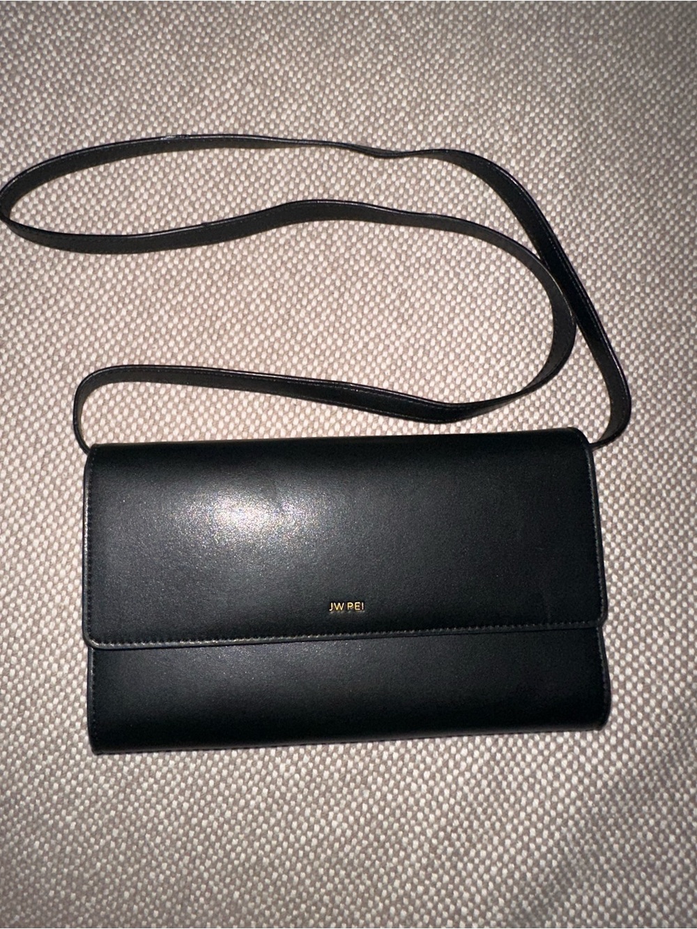 JW PEI Black Fold-Over Crossbody Wallet